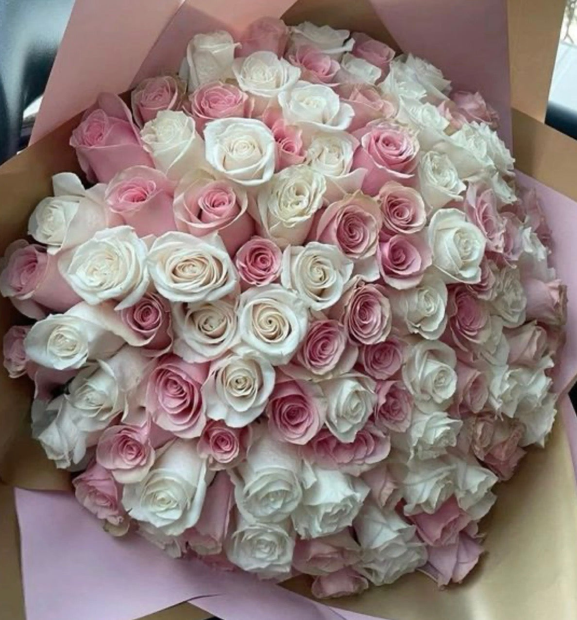 Pink & White Rose Bouquet